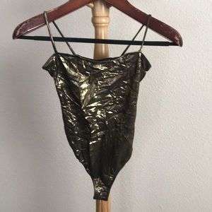 Victoria’s Secret Gold Metallic Bodysuit (NWT)